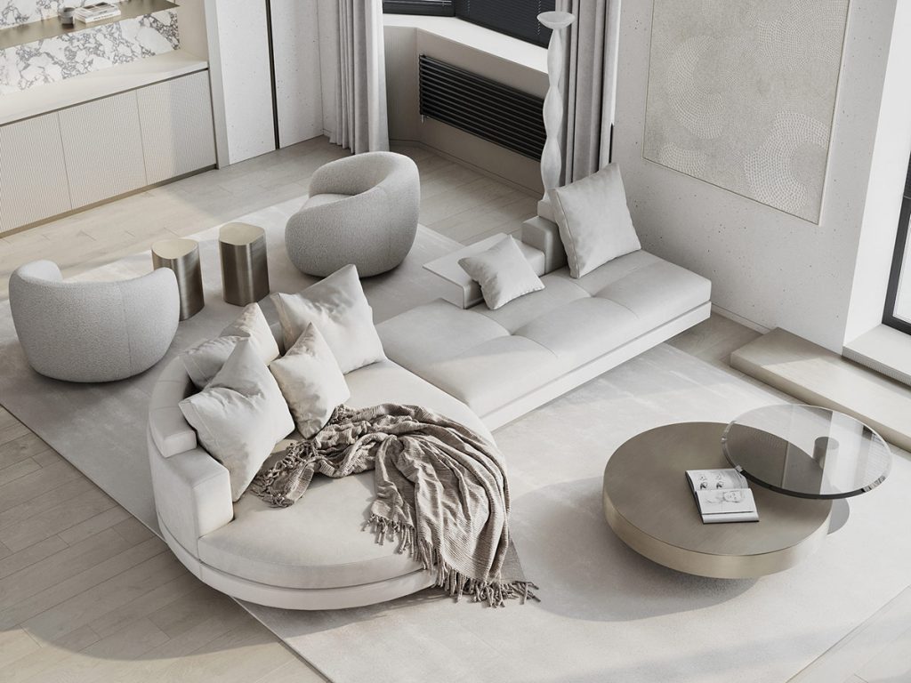 Pristine white luxury interior cleaned by Casa Bella Luxe